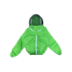 Zip Up Astronaut Mask Blouse - Green